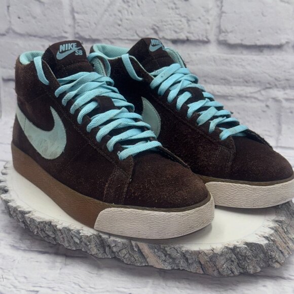 Nike SB Blazer Cappuccino Blue Chill Brown Blue 310801-241 Men’s Size 8 2007 - Picture 1 of 12